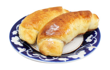 Uzek, Kazakh oriental cuisine. Baking Central Asian peoples on a white background.