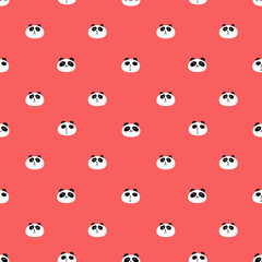 Cute panda seamless pattern background. Vector illustration.