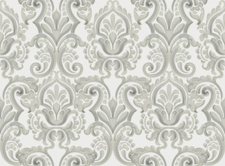 Rococo texture pattern Vector. Floral ornament decoration. Victorian engraved retro design. Vintage grunge fabric decors. Luxury fabrics
