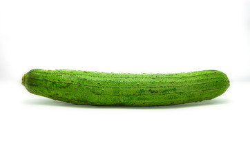Close up of Fresh green zucchini isolated on white background