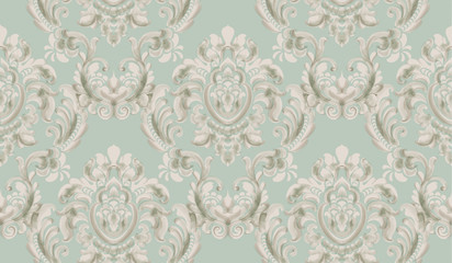 Rococo texture pattern Vector. Floral ornament decoration. Victorian engraved retro design. Vintage grunge fabric decors. Luxury fabrics