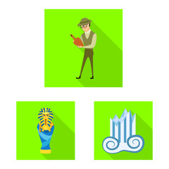 Isolated object of story and items sign. Set of story and attributes vector icon for stock.