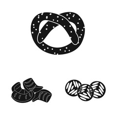Isolated object of party and cooking logo. Collection of party and crunchy vector icon for stock.