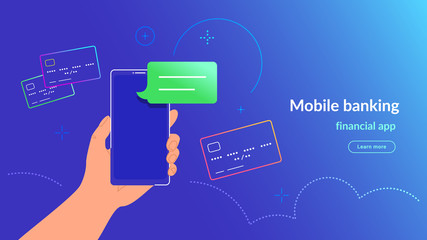 Fototapeta premium Payment by credit card via electronic wallet with 2 steps authentication