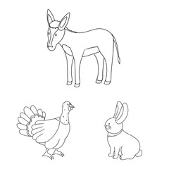 Fototapeta premium Vector design of homemade and countryside logo. Collection of homemade and agriculture vector icon for stock.