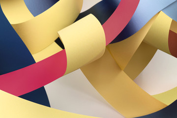 Colorful strips paper tangled, abstract background