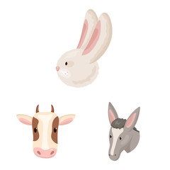 Vector design of farm and head sign. Collection of farm and homemade stock vector illustration.