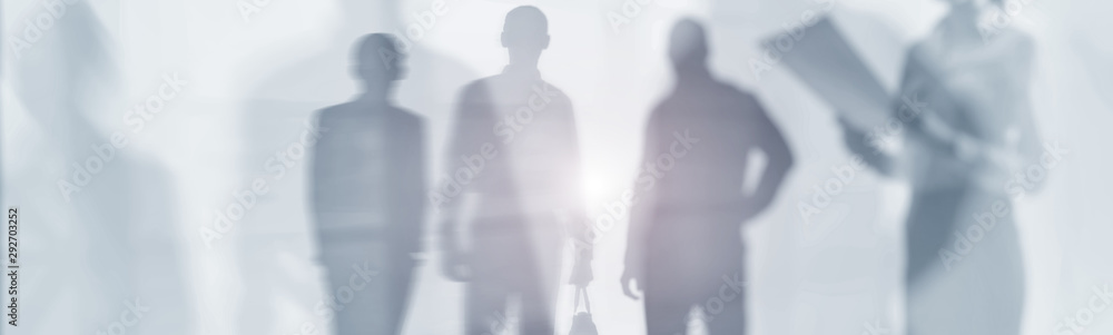 Sticker double exposure business abstract image. website header banner.