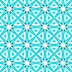 Teal star burst abstract geometric seamless textured pattern background
