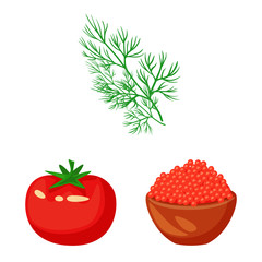 Vector illustration of food and flavors logo. Collection of food and ingredient stock vector illustration.