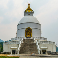World Peace Pagoda, Pokhara, Nepal. Japanese Mantra: NA MU MYO HO REN GE KYO
