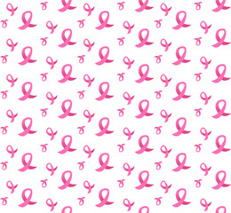 world cancer day pink ribbons on white background breast disease awareness prevention concept seamless pattern flat