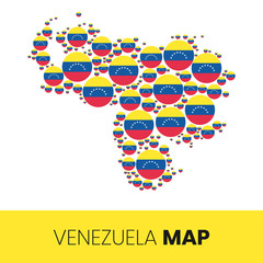 venezuela map filled with flag-shaped circles venezuela map with flag