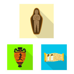 Vector illustration of story and items icon. Set of story and attributes stock symbol for web.