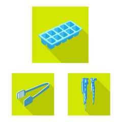 Vector illustration of texture and frozen logo. Set of texture and transparent stock vector illustration.