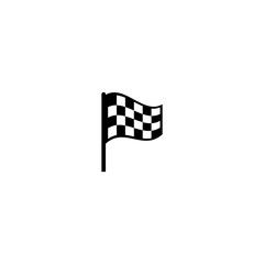 Race flags black and white vector icon. Race flag checkered sign for finish or start.