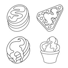 Isolated object of sweet and product logo. Set of sweet and caramel vector icon for stock.
