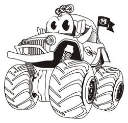 coloring funny bigfoot truck