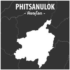 Phitsanulok map Province of Thailand