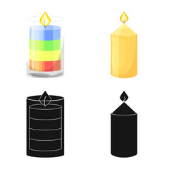 Vector design of relaxation and flame symbol. Set of relaxation and wax stock vector illustration.