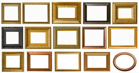Frames paintings gold antique antiquity collection isolated museum