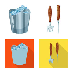 Vector design of texture and frozen symbol. Set of texture and transparent vector icon for stock.