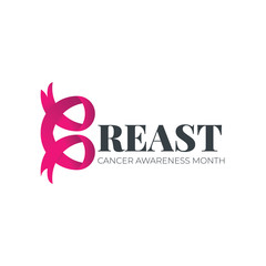 International day of breast cancer awareness label. Breast cancer vector illustration.