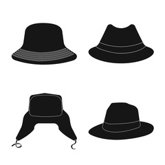 Isolated object of headgear and cap sign. Collection of headgear and accessory vector icon for stock.