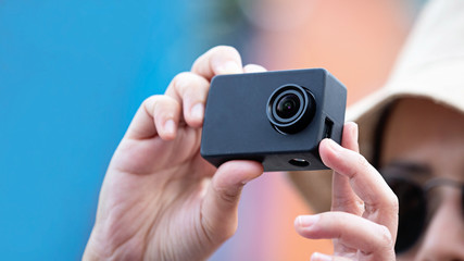   the activity of camera man's hobby lifestyle in city