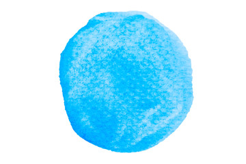 Watercolor sky blue, light blue spots isolated on white background with clipping path