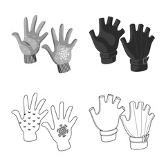 Fototapeta premium Vector illustration of silhouette and safety icon. Collection of silhouette and comfort vector icon for stock.