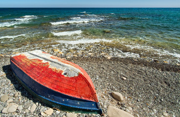 Flipped Boat on the Beach