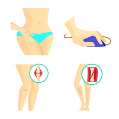 Vector illustration of pain and disease icon. Set of pain and injury stock vector illustration.