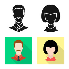 Isolated object of professional and photo icon. Collection of professional and profile stock symbol for web.