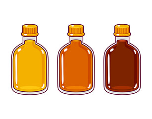 Cartoon syrup bottles