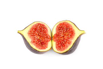 Fresh fig fruits isolated on white background.