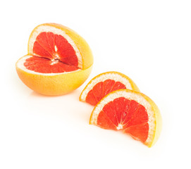 grapefruit cut out on white