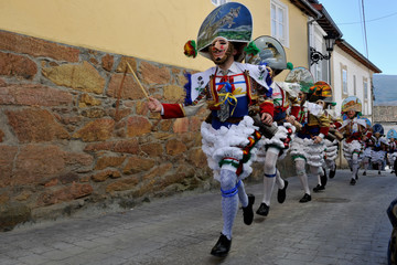 peliqueiros de Laza in the carnival of Galicia
