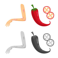 Isolated object of medical and pain sign. Collection of medical and disease stock vector illustration.