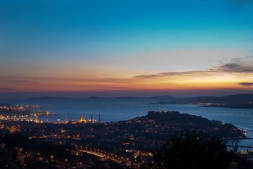Fototapeta na wymiar aerial panoramas of the city of vigo