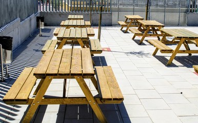 Tables and chairs for outdoor snacks