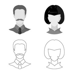 Vector design of professional and photo icon. Set of professional and profile stock vector illustration.