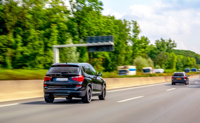 Fototapeta premium Car on highway in summer