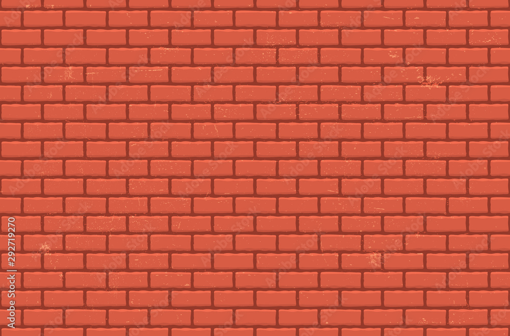 Poster seamless pattern of red bricks wall. brickwork illustration. vector background