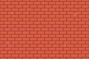 Seamless Pattern of Red Bricks Wall. Brickwork Illustration. Vector Background