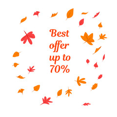 Autumn landscape, fall trees with yellow leaves, lonely bench for contemplation of autumn nature, vector, isolated, cartoon style