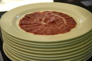 sliced ​​iberico ham image