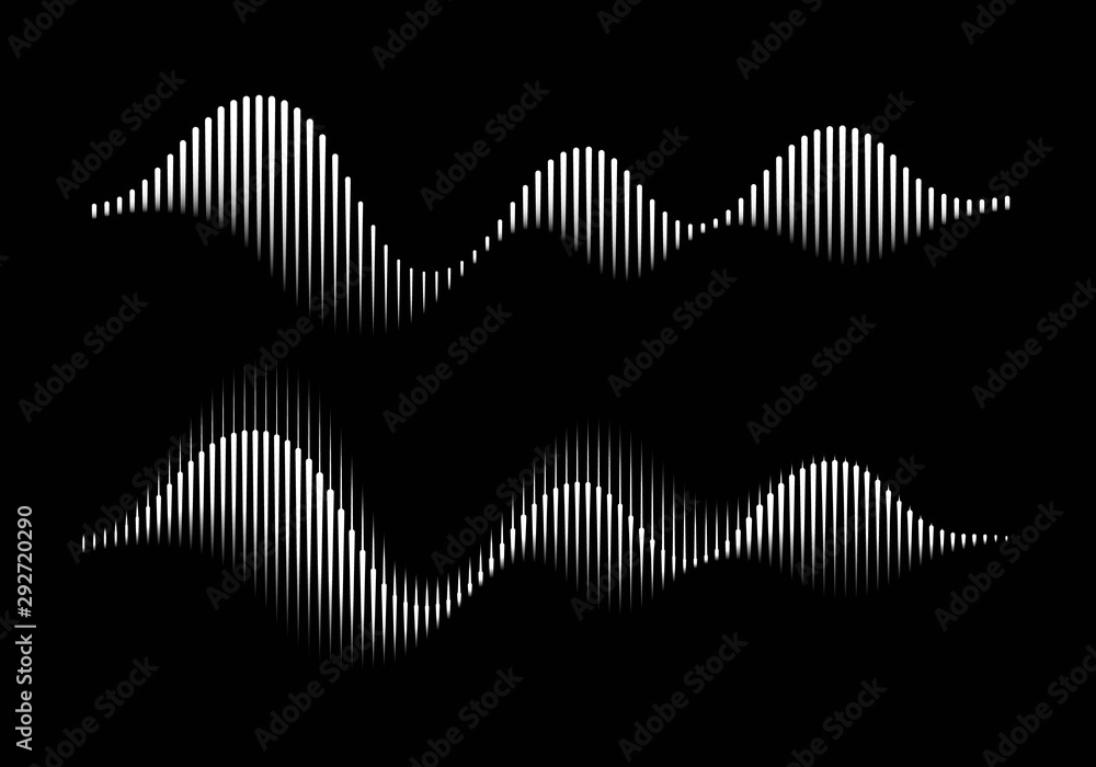 Aufkleber abstract illustration of sound wave rhythm. vector modern equalizer.
