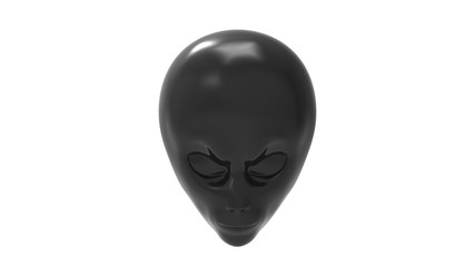 3d rendering of an alien face isolated in white background