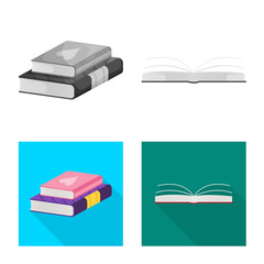 Isolated object of training and cover logo. Set of training and bookstore vector icon for stock.